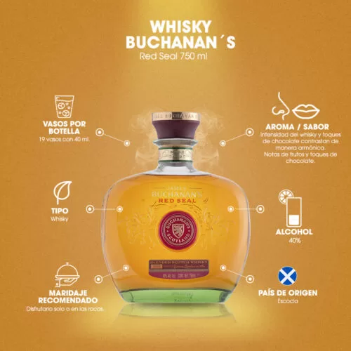 Whisky Buchanans Red Seal 750 ml. 6 Whisky Buchanans Red Seal 750 ml.
