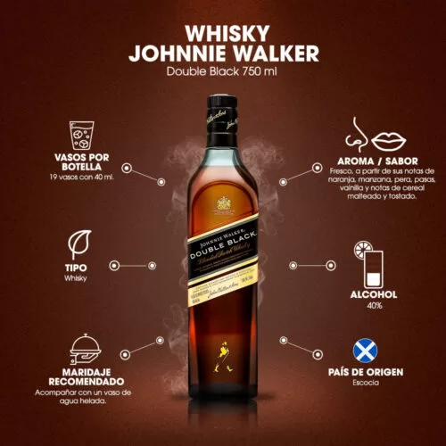 Whisky Johnnie Walker Double Black Label 750 ml. 6 Whisky Johnnie Walker Double Black Label 750 ml.