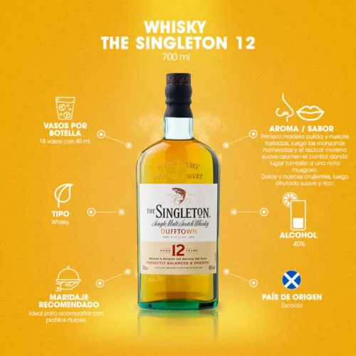 Whisky The Singleton 12 Años 700 ml. 6 Whisky The Singleton 12 Años 700 ml.