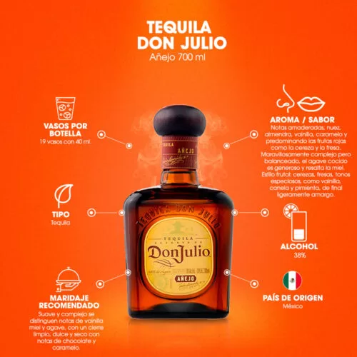 Tequila Don Julio Añejo 700 ml. 6 Tequila Don Julio Añejo 700 ml.