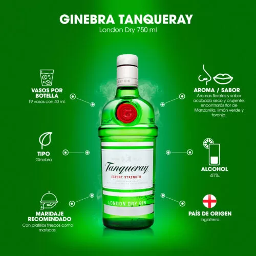 Ginebra Tanqueray London Gin 1750 ml. 4 Ginebra Tanqueray London Gin 750 ml. INFOGRAFIA