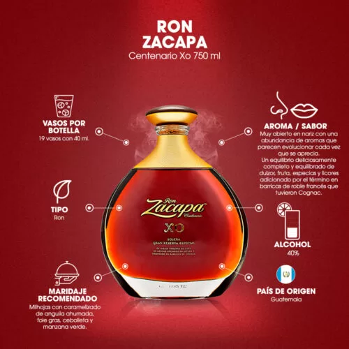 Ron Zacapa Centenario XO 750 ml. 6 Ron Zacapa Centenario XO 750 ml.