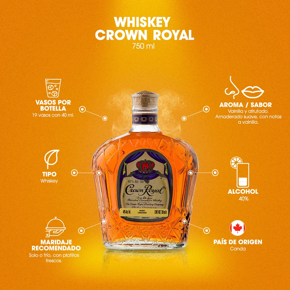 Whiskey Crown Royal 750 ml. 3 Whiskey Crown Royal 750 ml.