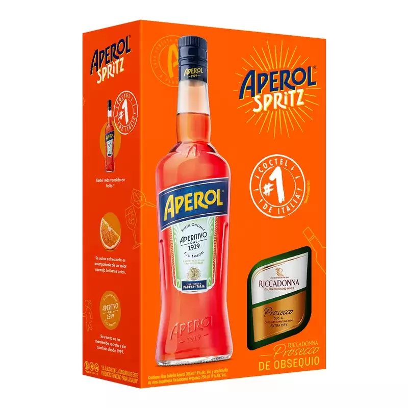 Aperitivo Aperol 700 Ml. + Riccadona Spritz 750 ml. 1 APERITIVO APEROL 700 ml. + RICCADONA SPRITZ
