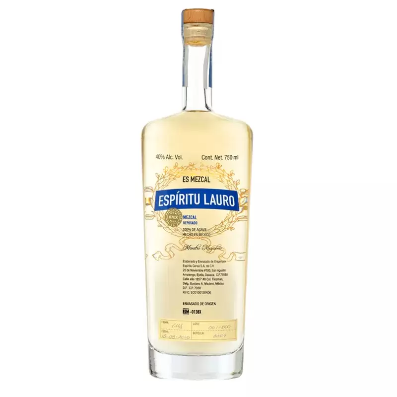 Mezcal Espiritu Lauro Reposado 750 ml. 1 ESPIRITU LAURO REP 750 ML