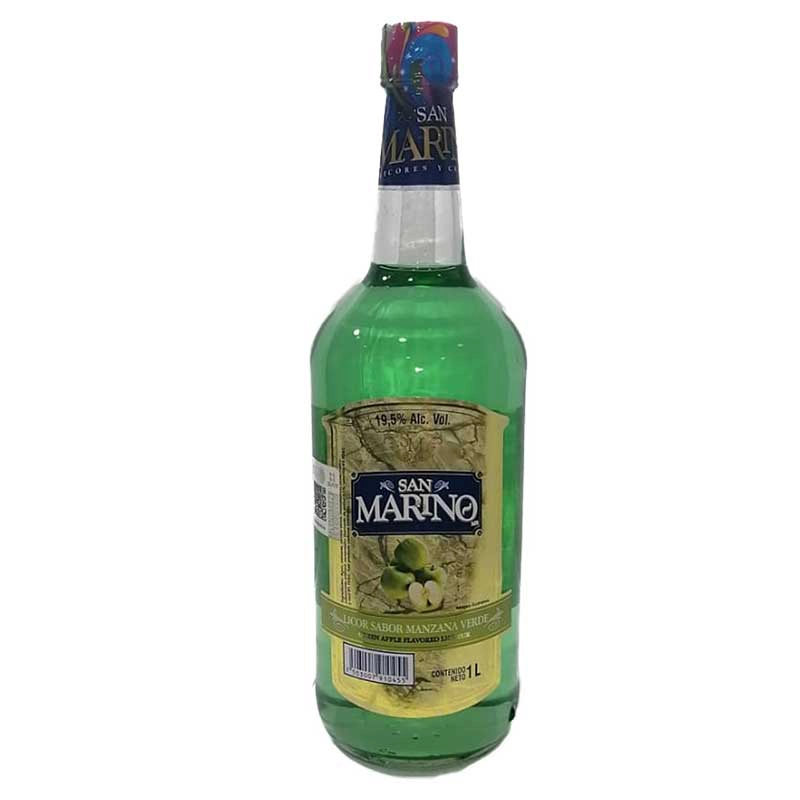 Licor San Marino Manzana Verde 1000 ml. 1 LICOR SAN MARINO MANZANA VERDE 1000 ml.