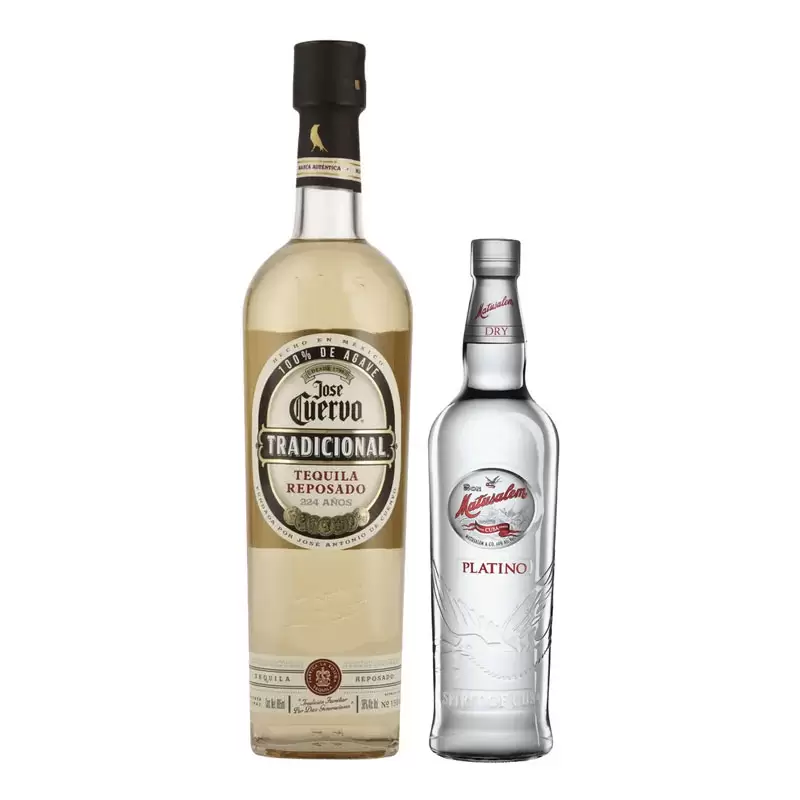 Tequila Jose Cuervo Tradicional Reposado 950 ml. + Matusalem Platino 375 ml. 1 Tequila Jose Cuervo Tradicional Reposado 950 ml. + Matusalem Platino 375 ml.