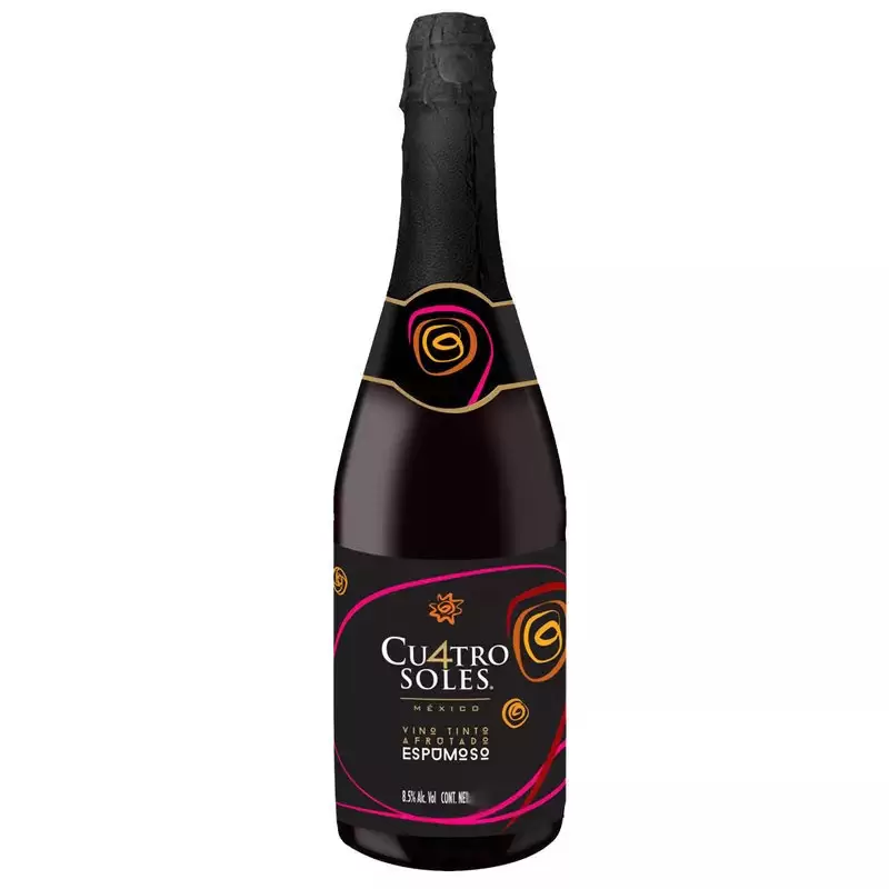 Vino Tinto Cuatro Soles Espumoso Afrutado 1700 ml. 1 VINO TINTO CUATRO SOLES ESPUMOSO AFRUTADO 750 ml.