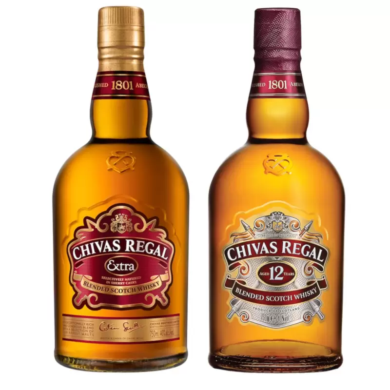 Whisky Chivas Extra 750 ml. + Whisky Chivas 12 750 ml. 1 WHISKY CHIVAS EXTRA 750 ml. + WHISKY CHIVAS 12 750 ml.