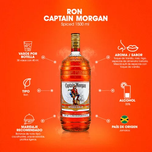 Ron Captain Morgan Original 1500 ml. 6 Ron Captain Morgan Original 1500 ml.