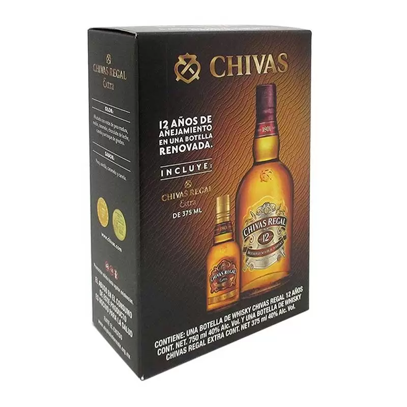 Whisky Chivas Regal 12 Años 750 ml. + Chivas Extra 375 ml. 2 WHISKY CHIVAS REGAL 12 AÑOS 750 ml.+ CHIVAS EXTRA 375 ml.2222