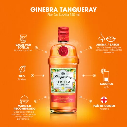 Ginebra Tanqueray Sevilla 750 ml. 6 Ginebra Tanqueray Sevilla 750 ml.