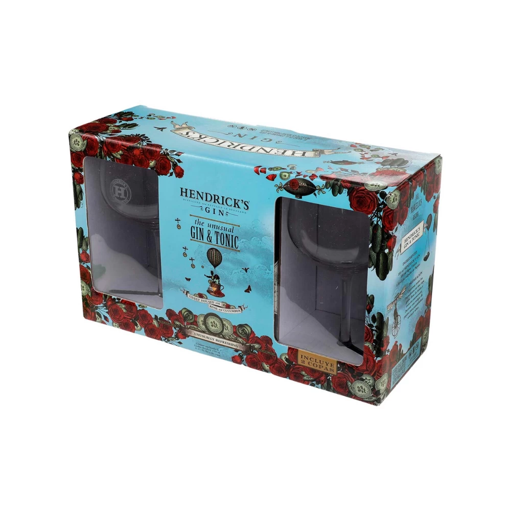Ginebra Hendricks 750 ml. + 2 Copas 2 Ginebra Hendricks 750 ml. + 2 Copas
