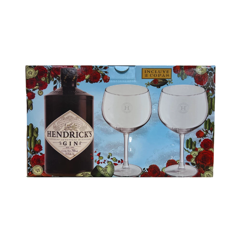 Ginebra Hendricks 750 ml. + 2 Copas 1 Ginebra Hendricks 750 ml. + 2 Copas