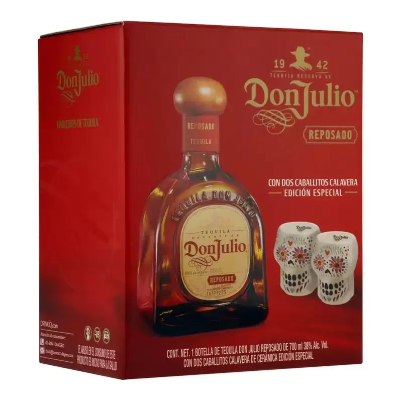 Tequila Don Julio Reposado 700 ml. + 2 Caballitos 1 TEQUILA DON JULIO REPOSADO 700 ml. + 2 CABALLITOS