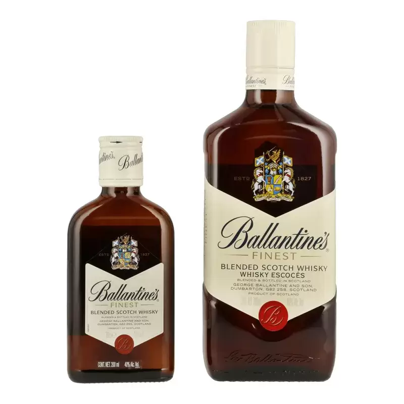 Whisky Ballantines Finest 700 ml. + 375 ml. 2 WHISKY BALLANTINES FINEST 700 ml. + 200 ml.