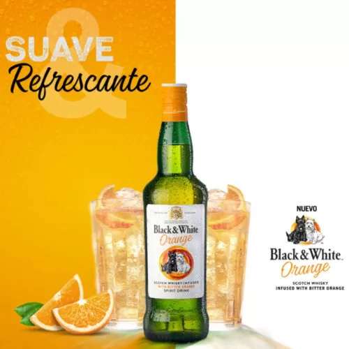 Whisky Black And White Orange 700 ml. 5 Whisky Black And White Orange 700 ml.
