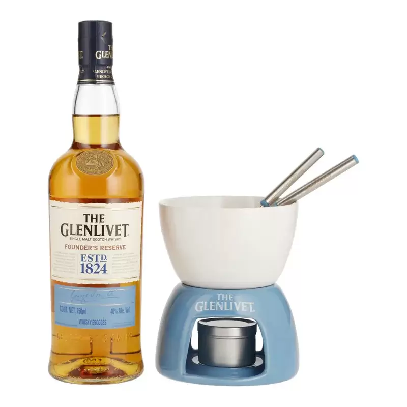 Whisky The Glenlivet Founders 750 ml. + Set Founde 1 WHISKY GLENLIVET FOUNDERS 750 ml. + SET FOUNDE