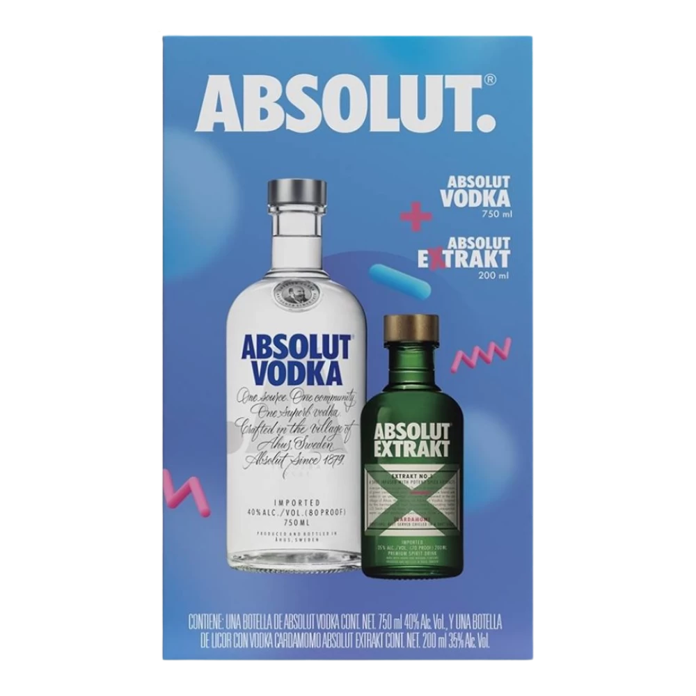 Vodka Absolut Original Azul 750 ml. + Absolut Extrakt 200 ml. 1 Vodka Absolut Original Azul 750 ml. + Absolut Extrakt 200 ml.