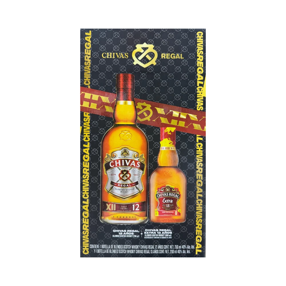 Whisky Chivas Regal 12 Años 750 ml. + Chivas Regal Extra 13 Años Sherry 200 ml. 1 Whisky Chivas Regal 12 Años 750 ml. + Chivas Regal Extra 13 Años Sherry 200 ml.