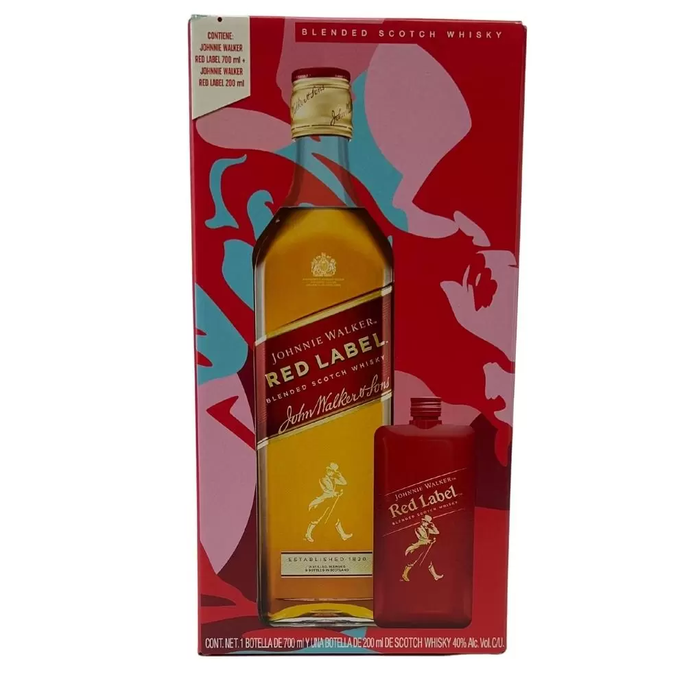 Whisky Johnnie Walker Red Label 700 ml. + J.W. Red Label Pocket 200 ml. 1 Whisky Johnnie Walker Red Label 700 ml. + J.W. Red Label Pocket 200 ml.