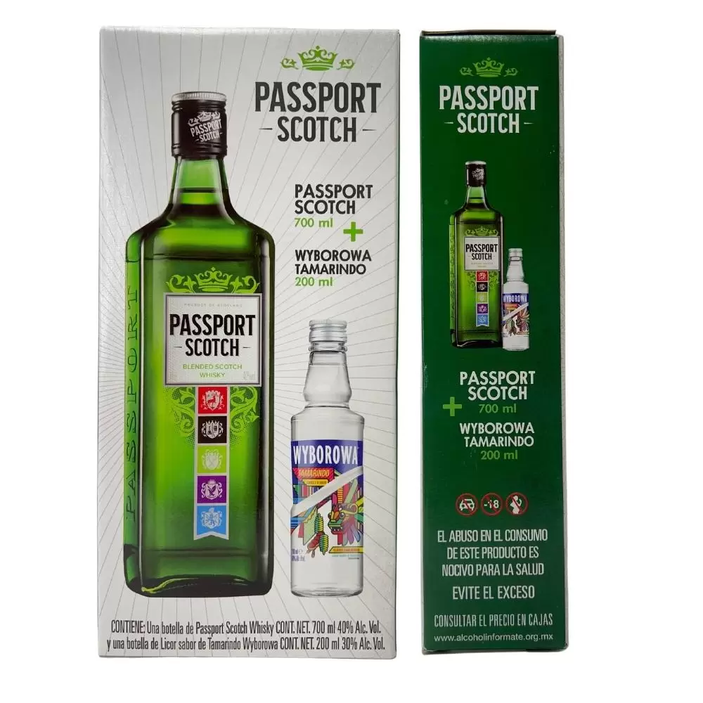 Whisky Passport 700 ml. + Wyborowa Tamarindo 200 ml. 1 Whisky Passport 700 ml. + Wyborowa Tamarindo 200 ml.