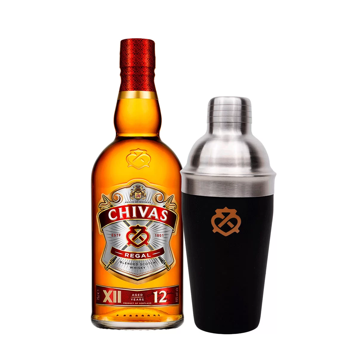 Whisky Chivas Regal 12 Años 750 ml. + Shaker 1 Whisky Chivas Regal 12 Años 750 ml. + Shaker