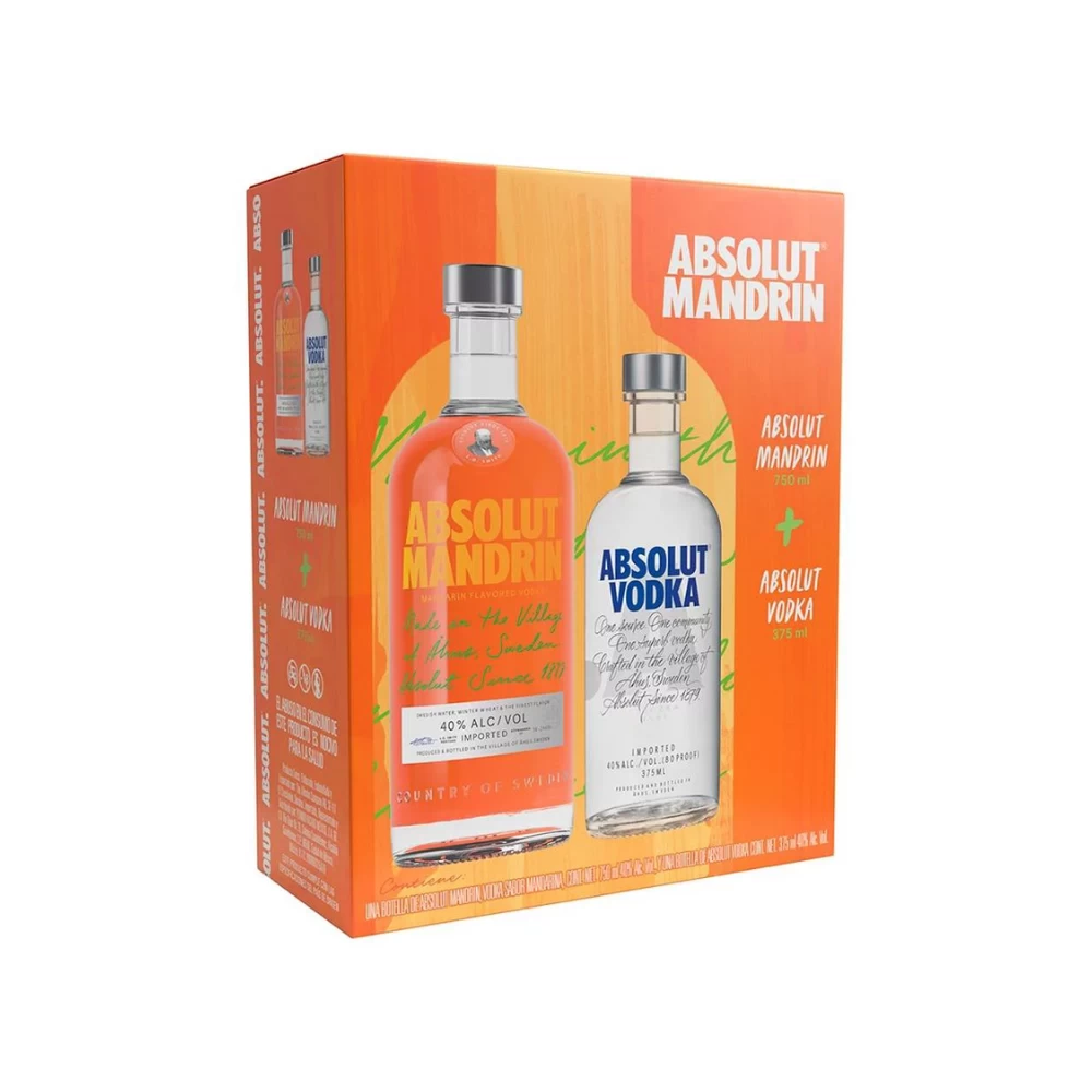 Vodka Absolut Mandrin 750 ml. + Absolut 375 ml. 1 Vodka Absolut Mandrin 750 ml. + Absolut 375 ml.