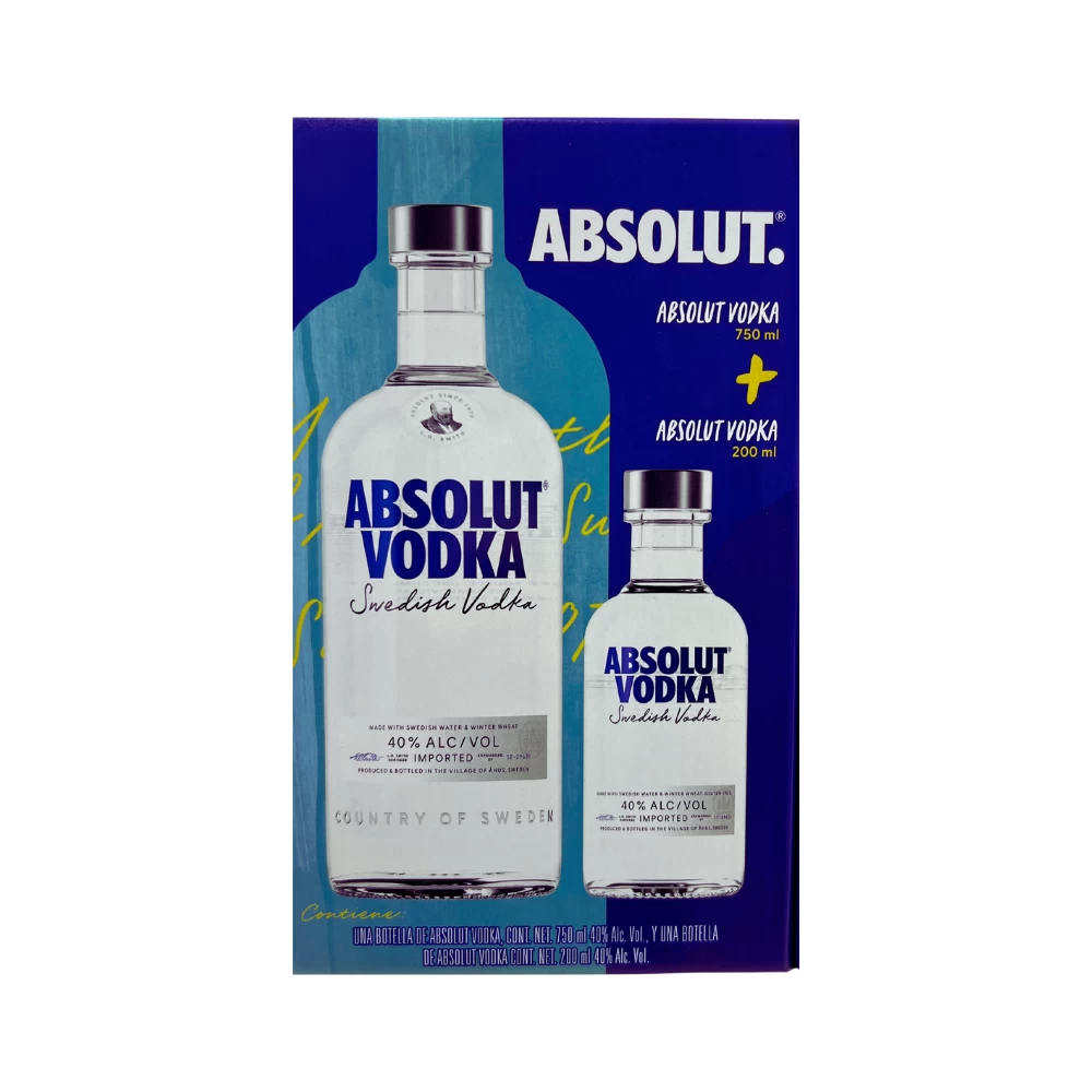 Vodka Absolut Azul 750 ml. + 200 ml. 1 Vodka Absolut Azul 750 ml. + 200 ml.