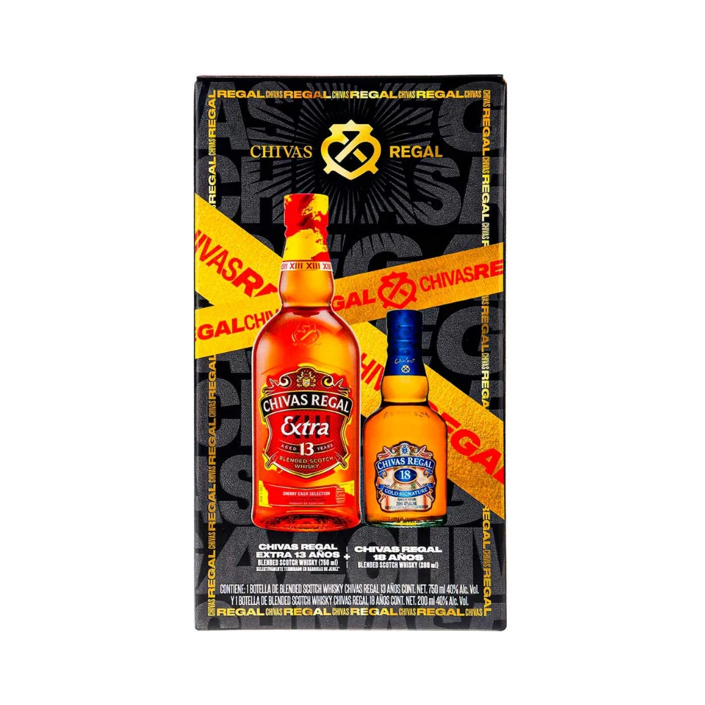 Whisky Chivas Regal Extra 13 Años Sherry 750 ml. + Chivas Regal 18 Años 200 ml. 1 Whisky Chivas Regal Extra 13 Años Sherry 750 ml. + Chivas Regal 18 Años 200 ml.