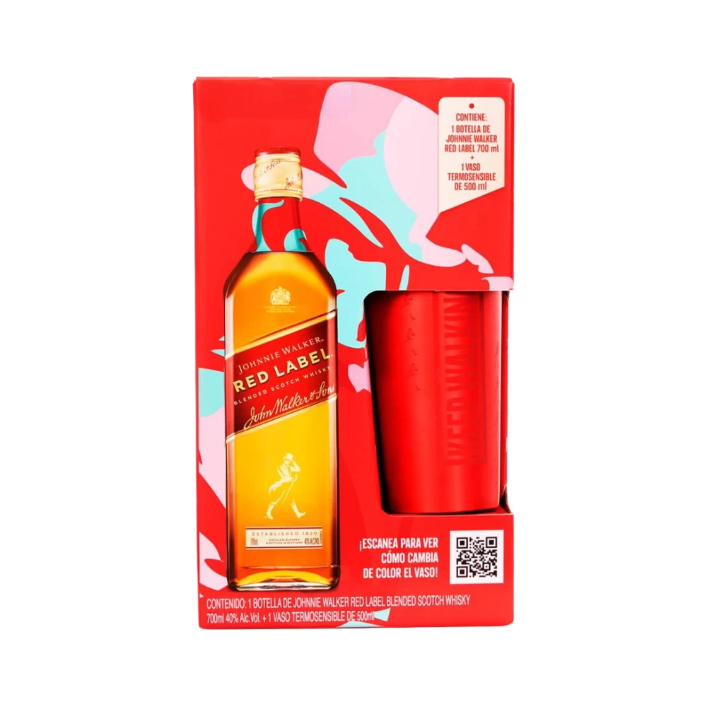 Whisky Johnnie Walker Red Label 700 ml. + Vaso 2 Whisky Johnnie Walker Red Label 700 ml. + Vaso