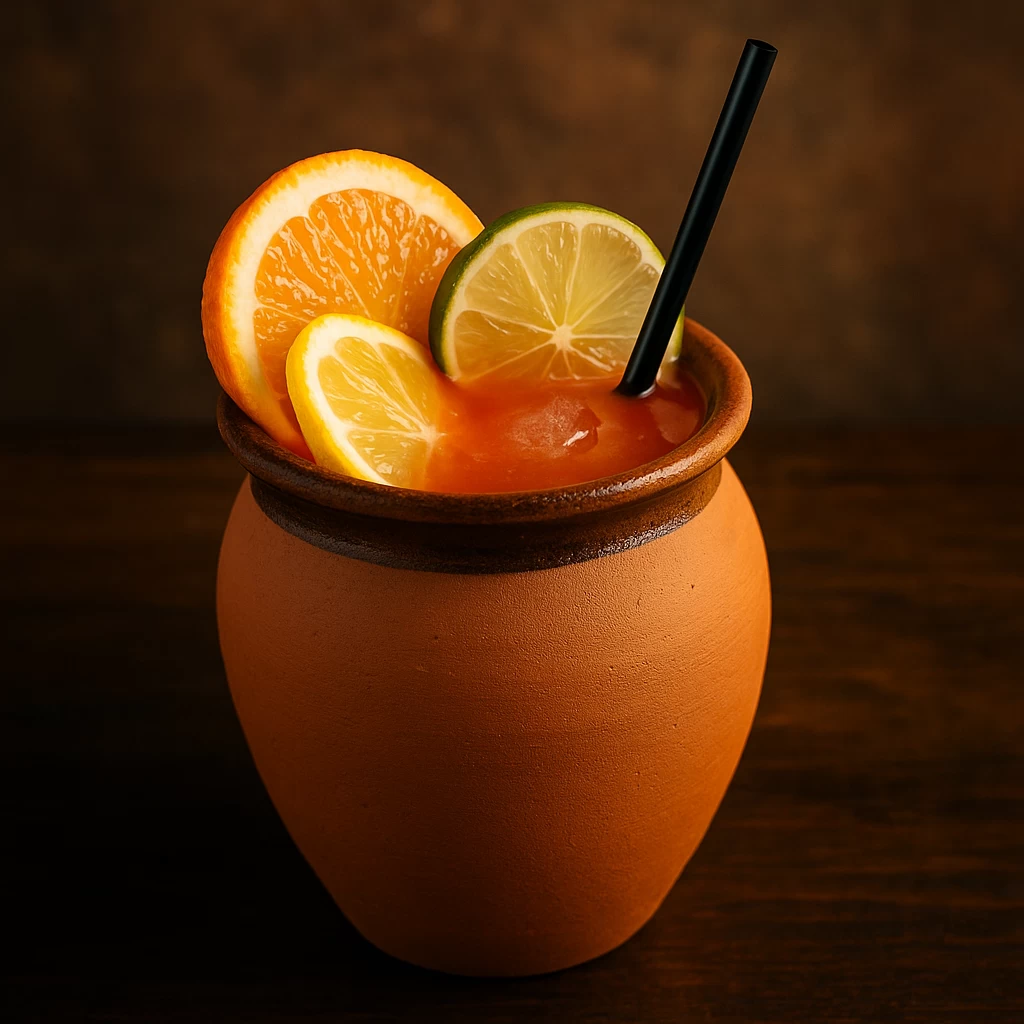 👉 Cómo Preparar Cantaritos con Tequila: Receta Paso a Paso 1 Cantarito de tequila tradicional servido con cítricos