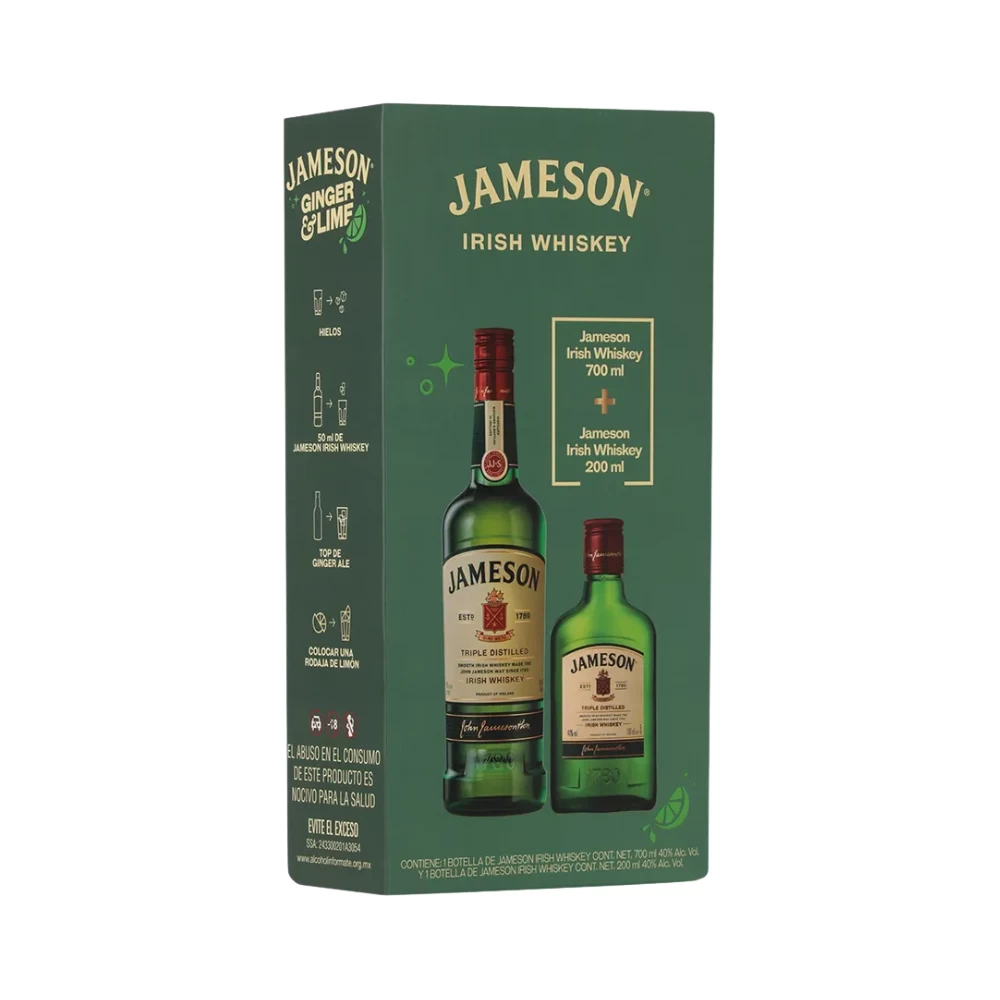 Whiskey Jameson Irlandes 700 ml. + 200 ml. 1 Whiskey Jameson Irlandes 700 ml. + 200 ml.