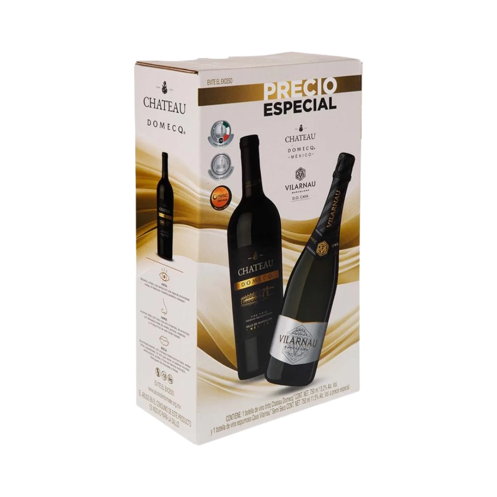 Vino Tinto Chateau Domecq 750 ml. + Vino Espumoso Cava Vilarnau Semi Seco 750 ml. 1 Vino Tinto Chateau Domecq 750 ml. + Vino Espumoso Cava Vilarnau Semi Seco 750 ml.