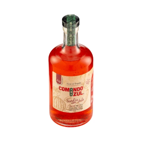 Licor con Tequila Comando Azul Sandia con Chile 750 ml. 3 Licor con Tequila Comando Azul Sandia con Chile 750 ml.